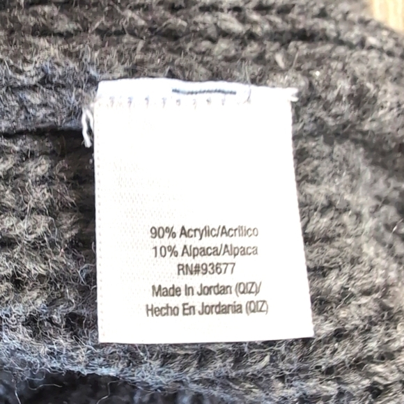 A.N.A. New Approach Charcoal Grey Alpaca Blend Sweater Jacket Size LP - Picture 6 of 8